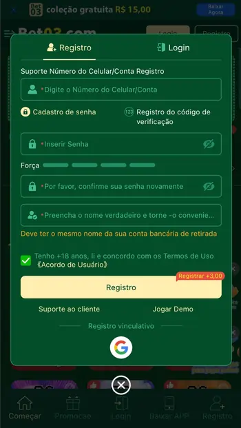 Cadastre-se BET03